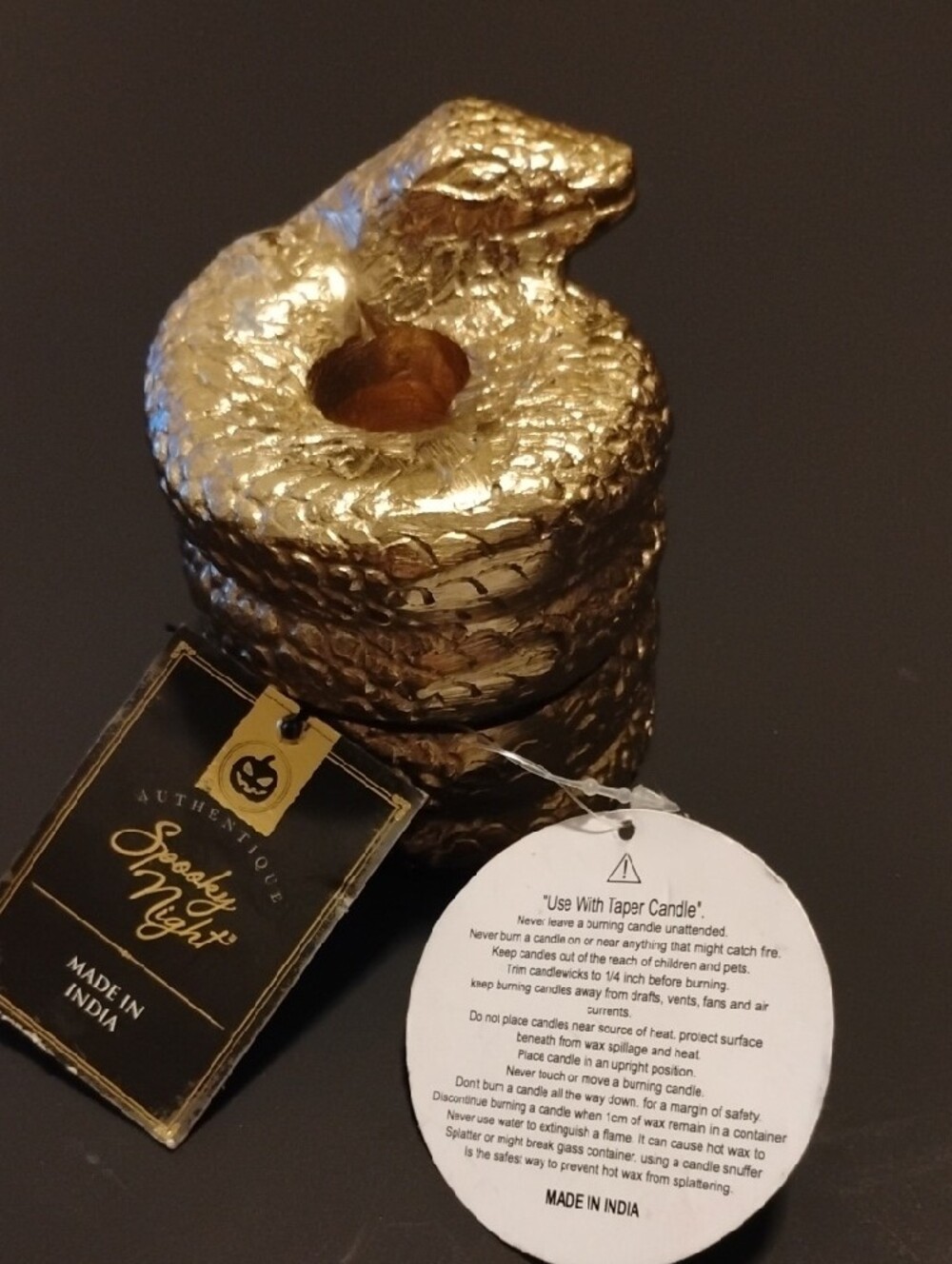 Gold Snake Candle Holder